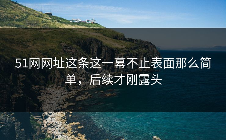 51网网址这条这一幕不止表面那么简单，后续才刚露头